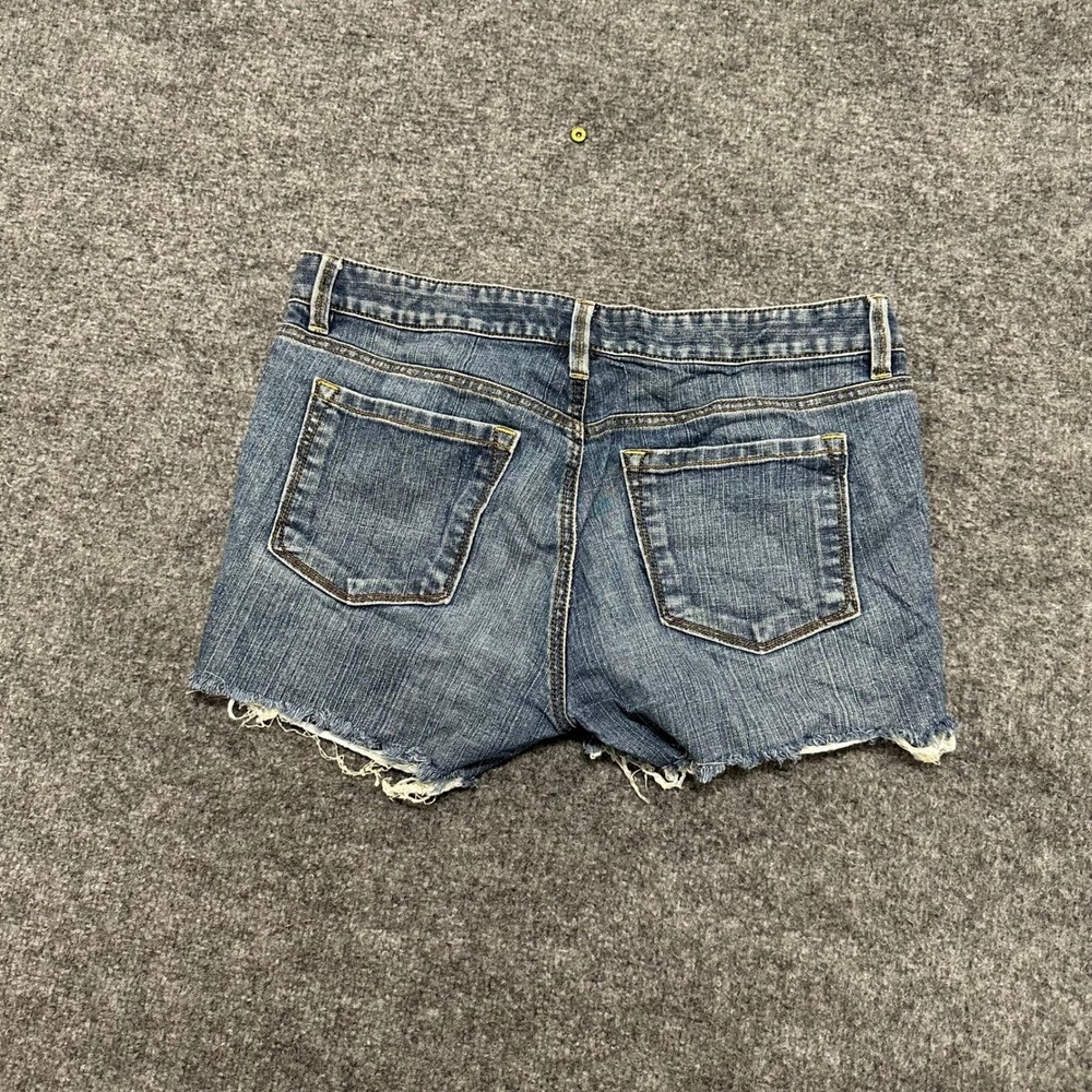 Ann Taylor Loft Denim Shorts Womens Size 32 Blue Cutoff Raw Hem Casual Stretch